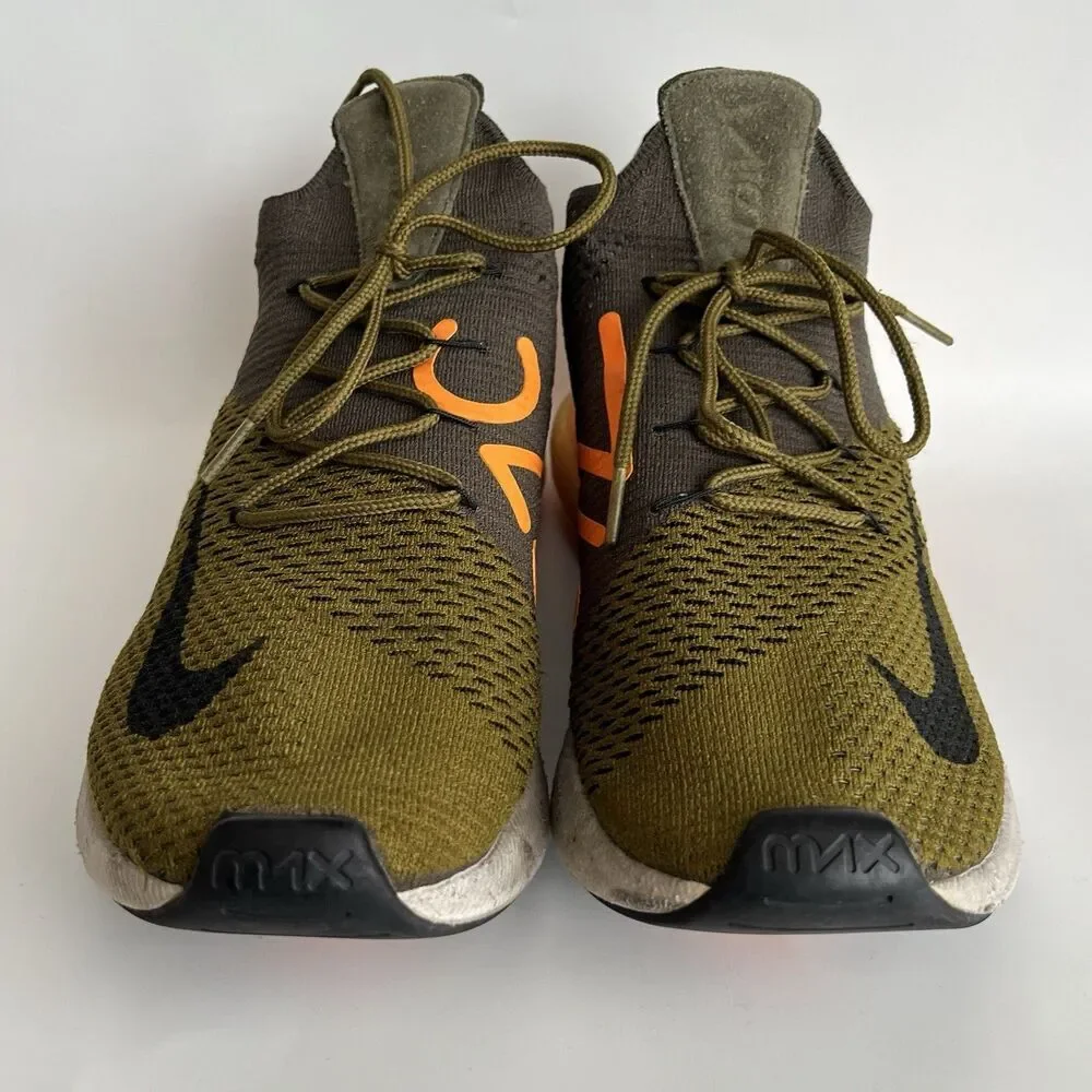 Nike Air Max 270 Flyknit Sneakers Shoes Olive Flak Size 12 Gym Sports‎ Workout